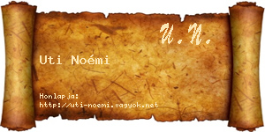 Uti Noémi névjegykártya